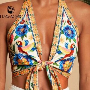 Women's Multicolor Halter Top